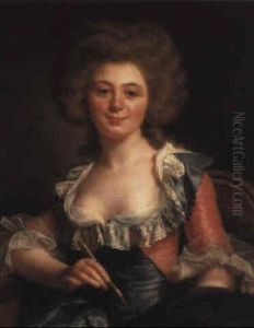 Portrait Of An Artist Seated Holding A Stylus