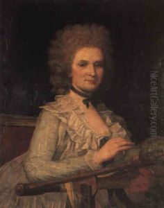 Portrait Of A Woman Seated At An Embroidery Frame