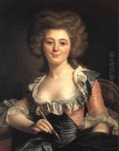 Portrait Of An Artist Holding A Stylus by Adelaide Labille-Guiard