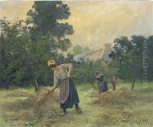 Fenaison En Bretagne by Eugene Labitte