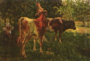 La Gardienne De Vaches by Eugene Labitte