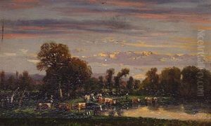 Cattle Watering by Charles Labor
