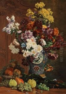 Stilleben Med Urna Och Blommor
