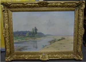 Bord De Loire A Chaumont by Edme-Emile Laborne