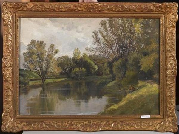 Flusslandschaft Mit Fischer - view 1