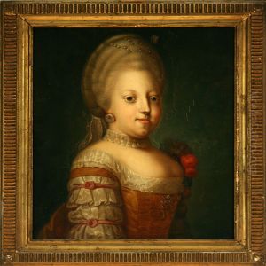Portrait Of Queen Caroline Mathilde Of Denmark by Ulrich Ferdinandt Beenfeldt