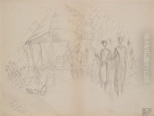 La Tonnelle Rustique (petit Format) (+ Preparatory Study, India Ink On Paper, Smllr; 2 Works)