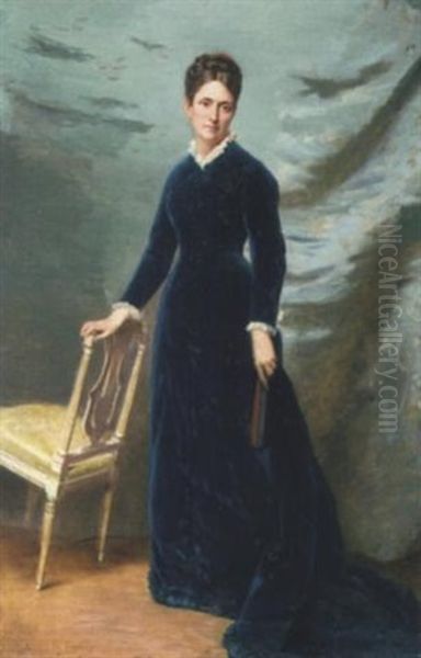Jeune Femme A La Robe Bleue - view 1