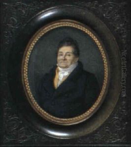 A Gentleman With Dark Hair, Wearing A Blue Coat, Yellow     Waistcoat And A White Cravat