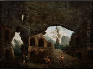 Die Ausgraber Im Minerva-tempel In Rom by Carlo Labruzzi