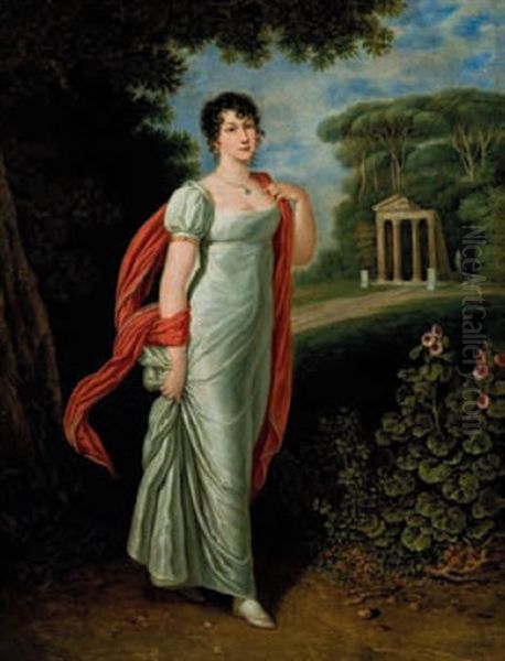 Terea Pichler Monti Presso La Finta Rovina Del Tempio Di Faustina A Villa Borghese - view 1