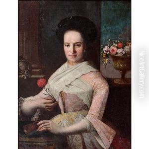 Portrait Of A Woman Holding A Carnation And Her Breviary