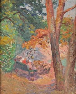 Jeunes Femmes Au Parc by Joseph Vital Lacaze
