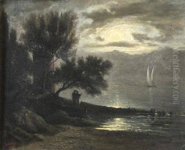 Bord Du Lac Leman, Pres De La Tour Haldimand, Sous La Pleine Lunenewton, Artist's Colourmen To Her Majesty And To His Royal Highness Prince Albert, London - view 1