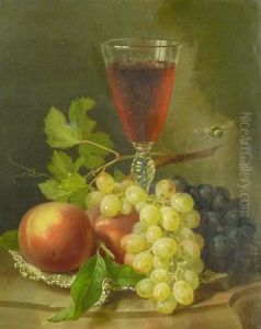 Stillleben Mit Weinglas Und Fruchten by Andreas Lach