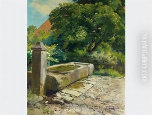 Alber Anker Brunnen In Ins (+ Sketch; 2 Works) by Rene Lackerbauer