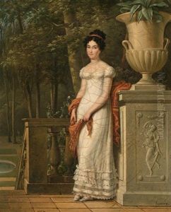 Retrato De Un Joven Y Una Joven (pair) by Francesco Lacoma Y Fontanet