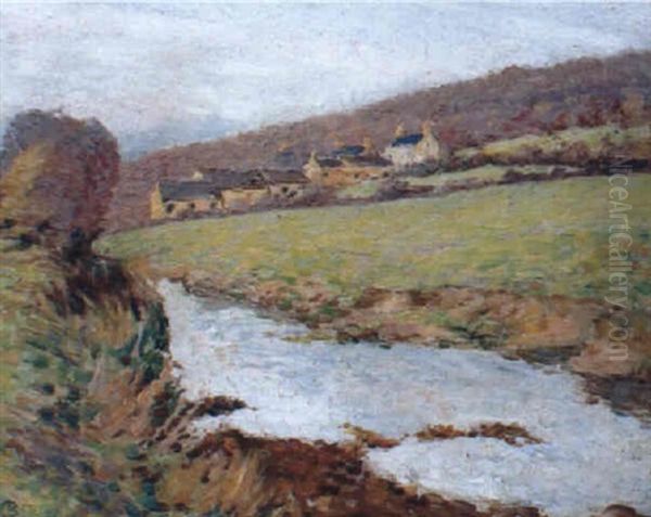 Chaumieres Et Ruisseau En Bretagne - view 1