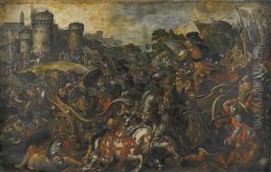Achilles Confronting Hector Outside Troy by Juan de LaCorte