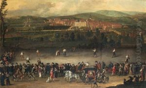 La Partie De Jeu De Paume Devant Un Palais Espagnol by Juan de LaCorte