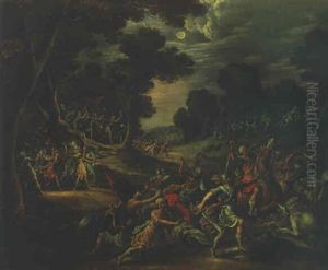 A Battle Between Moors And Christians by Juan de LaCorte