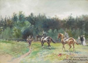 Off To Morning Exercise At Moulton Paddocks, Newmarket by John Axel Beer