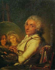 L'artiste Peignant Le Portrait De Sa Femme Dorothee Et De Sa Fille Madeleine Aimee L'artiste Peignant Le Portrait De Sa Femme Dorothee Et De Sa Fille Madeleine Aimee