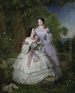 Sisters In A Glade by Jean Edouard Lacretelle