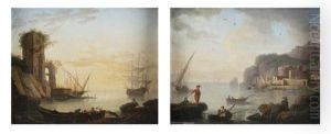 Pair Of Marine With Figures Pair Of Marine With Figures