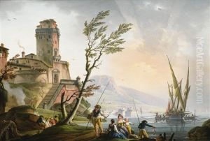 Mediterranean Landscape by Charles Francois Lacroix