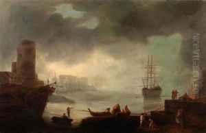 Pecheurs Et Feu De Camp Au Port