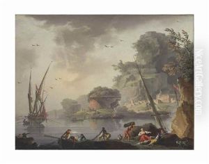 A Mediterranean Port At Dawn With Shipping And Fisherfolk
