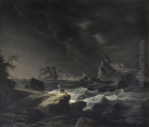 Marine, Scene De Tempete Pres Des Cotes Marine, Scene De Tempete Pres Des Cotes