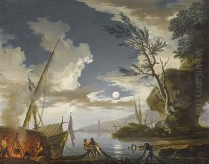 Fischer Im Mondschein by Charles Francois Lacroix