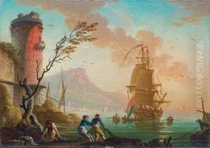 Scene De Peche Dans Une Rade Scene De Peche Dans Une Rade
