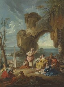 An Elegant Company By The Shore by Charles Francois Lacroix