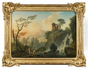 Pecheurs Devant Le Temple De La Sybille A Tivoli