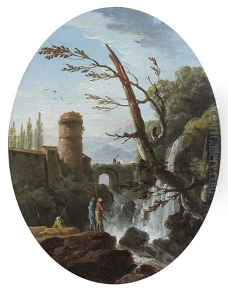 Pecheurs Pres D'une Cascade - view 1