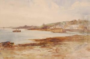 Coastal Fishing Harbour by Sidney James Beer