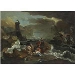 Scena Di Naufragio by Charles Francois Lacroix