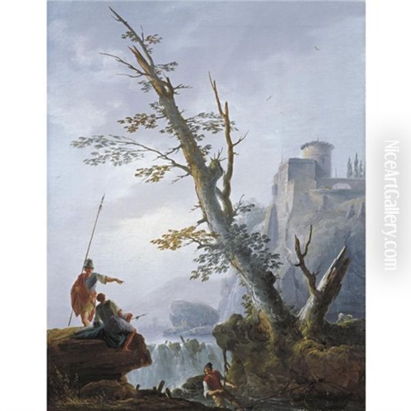 Fishermen By A Waterfall - view 1