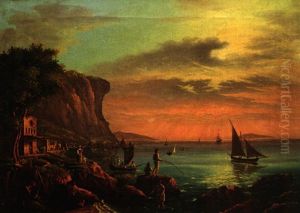 Kustenlandschaft Mit Fischern by Charles Francois Lacroix