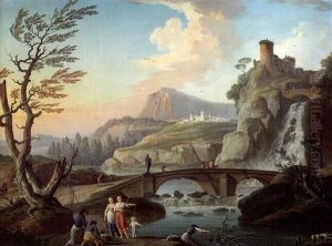 Paysage Au Torrent by Charles Francois Lacroix
