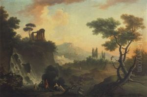 Paysage Avec Le Temple De Vesta Dit De La Sibylle A Tivoli