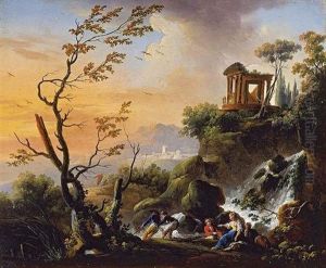 View Of Tivoli by Charles Francois Lacroix
