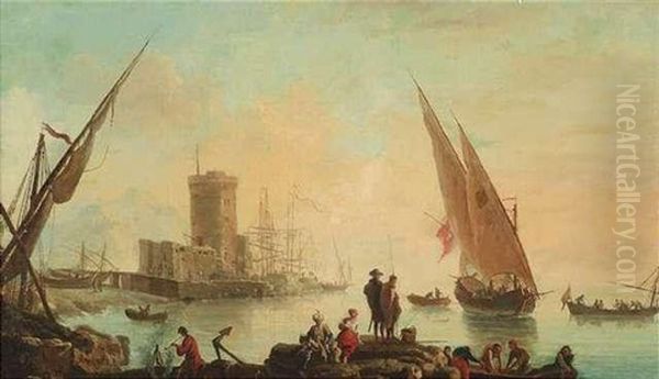 Sudlandische Hafen. Im Vordergrund Figurenstaffage - view 1