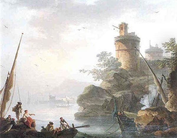 L'arrivee Des Pecheurs Au Bord D'un Rivage Mediterraneen - view 1