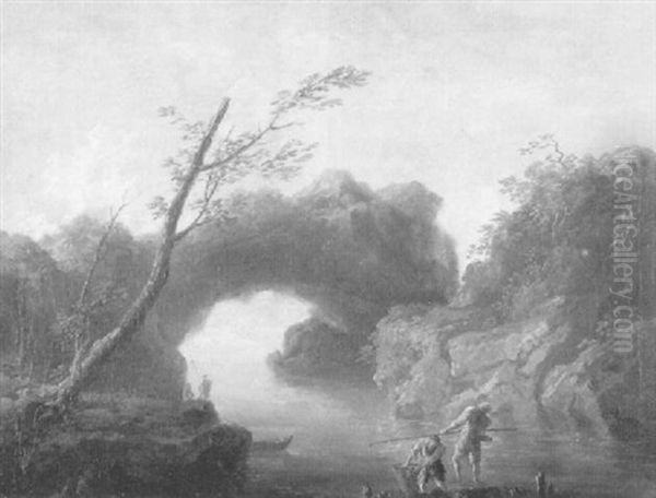 Fishermen Near A River - view 1