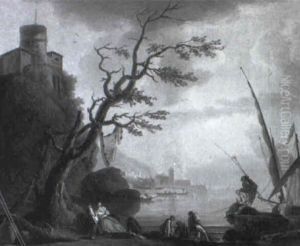 A Mediterranean Inlet At Dawn With Fisherfolk