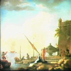 Port Mediterraneen by Charles Francois Lacroix